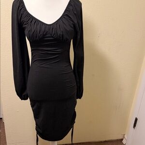 Elegant Black Long Sleeve Dress